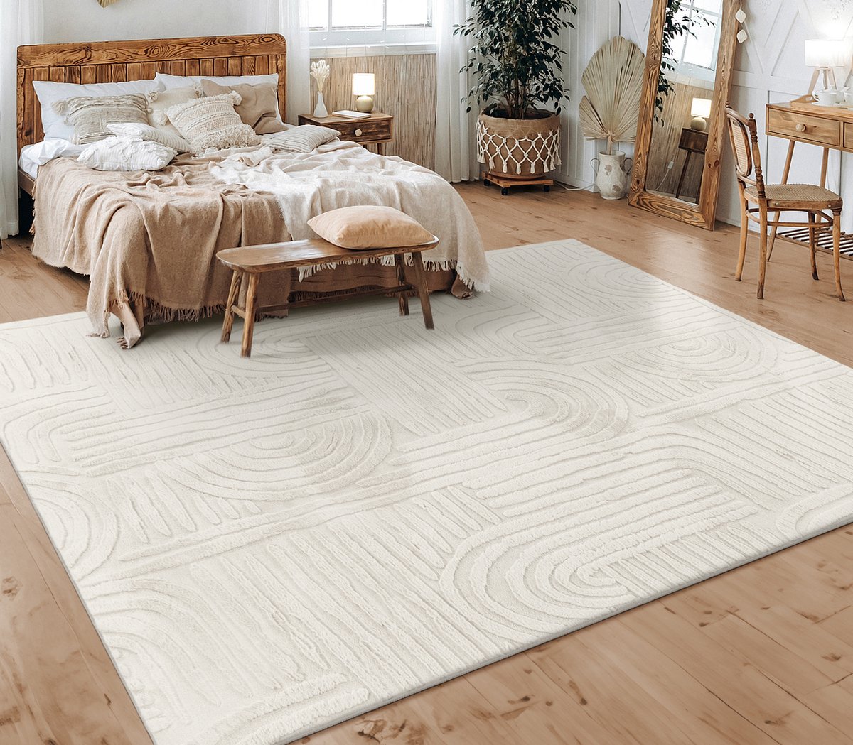 Paco Home Vloerkleed Woonkamer Laagpolig Patroon Scandinavisch Boho Patroon Geometrisch 200x280 cm