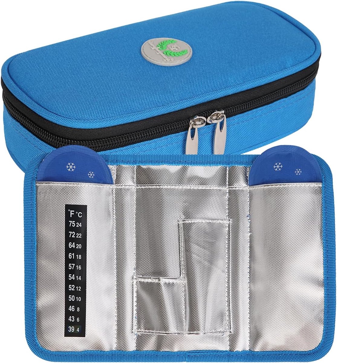 Insuline Cooler Travel Case Draagbare Diabetische Medicatie Insuline Pen Houder Organizer Tas Medicijn Koeltas met 2 Ice Pack Gel (Blauw)