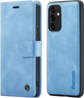 CaseMania Bookcase hoesje geschikt voor Samsung Galaxy A35 - Effen Lichtblauw - Kunstleer - 2-in-1 Magnetisch Uitneembaar Design