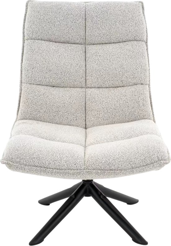 Draaibare Fauteuil Lucas - Bouclé Beige - Scandi-Stijl Teddy Beige