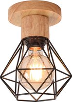 Goeco Plafondlamp - 15.5*20cm - Klein - E27 - Ijzeren Kooi Hanglamp - voor Hal, Studeerkamer, Keuken, Kantoor, Slaapkamer - Lamp Niet Inbegrepen