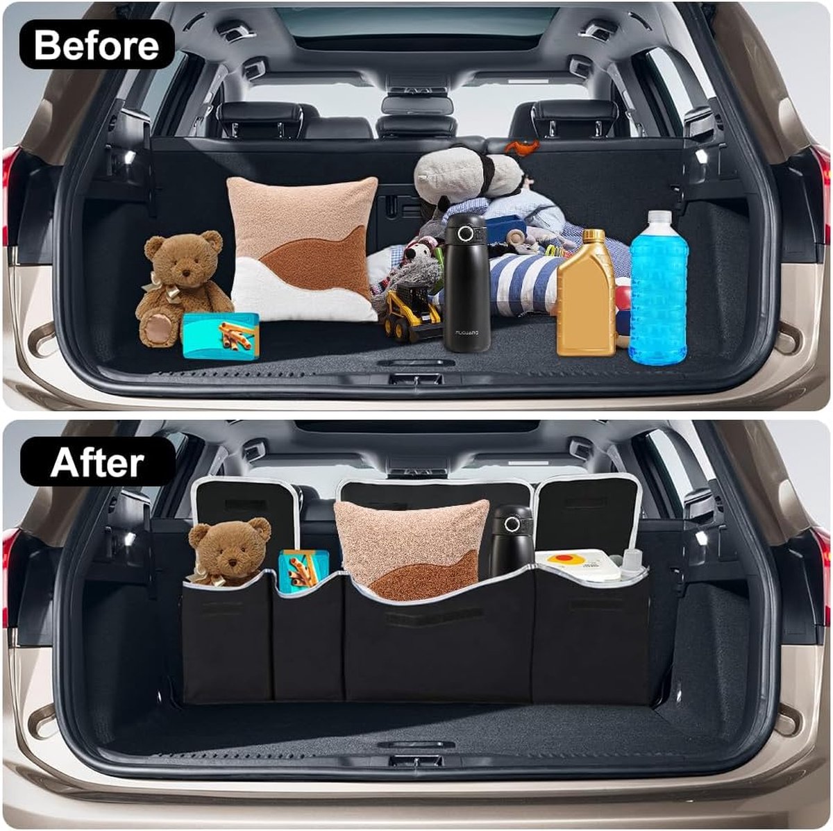 Organisateur de coffre de voiture Grande capacité Tissu Oxford 3