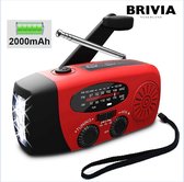 Brivia 4in1 Hand Crank - Camping Tool - Zaklamp - Radio - Zonne-energie - Draagbaar - Powerbank