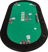 GAMES PLANET Pokermat - Pokertafel Kleed - Opvouwbaar - Bekerhouder - 180 x 79 cm - Groen
