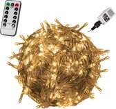 VOLTRONIC LED Verlichting - 600 LEDs - Met Afstandsbediening - Kerstverlichting - Tuinverlichting - Binnen en Buiten - 15 m - Transparante Kabel - Warm Wit