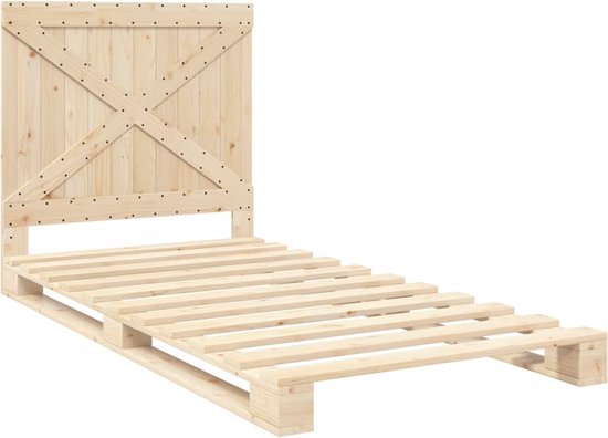 vidaXL-Bedframe-met-hoofdbord-massief-grenenhout-100x200-cm