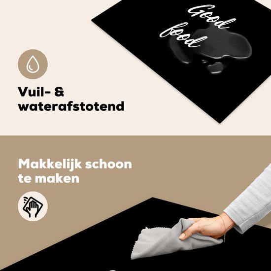 KitchenYeah® Inductie beschermer 71x52.5 cm - Quotes - Eten - Spreuken - Good food - Kookplaataccessoires - Afdekplaat voor kookplaat - Inductiebeschermer - Inductiemat - Inductieplaat mat