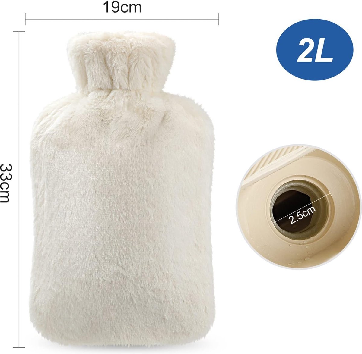 Goedkoopste Zachte overtrek warmwaterkruik 18 liter premium natuurlijk rubber BS1970 2012 gecertificeerd veilig en duurzaam beige warmwaterfles