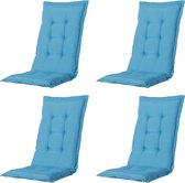 Madison - Tuinkussens Hoge Rug Panama Aqua - 123x50 - Blauw - 4 Stuks