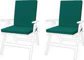 Garden Premium stoelzitkussen | veilige binding en elastische terugtrekking boven de rug | waterbestendig | geschikt voor binnen en buiten | opvouwbaar en licht (groen, 2)