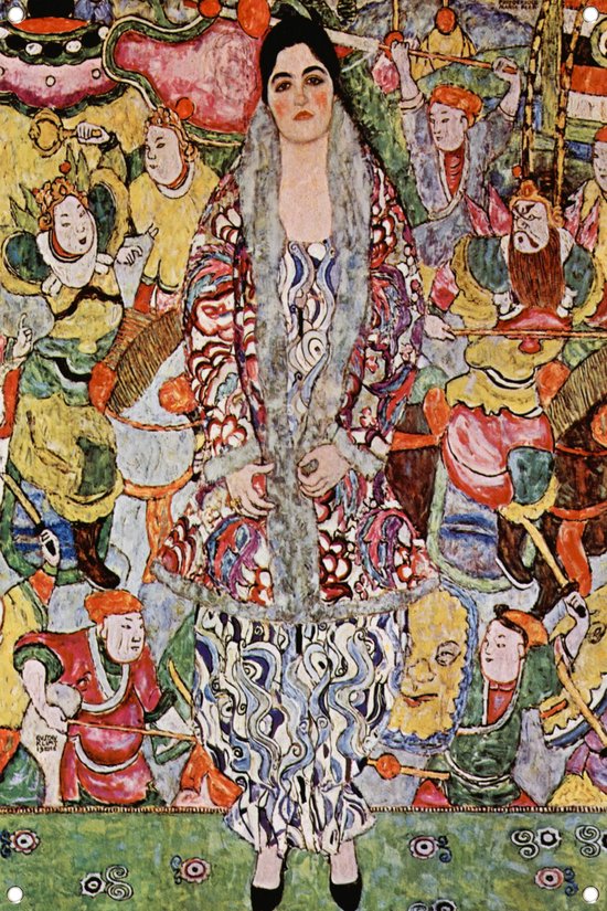 Portret van Friederike Maria Beer - Gustav Klimt tuinposter - Vrouw tuinposter - Tuinposter Portret - Tuinposters - Tuin poster - Decoratie muur tuinposter 40x60 cm