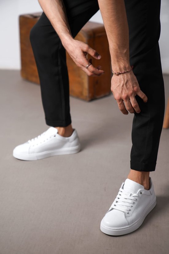 Baskets pour femmes Homme Premium Wit Cuir &Djayds - Wit - Cuir Véritable - Baskets pour femmes - Chaussures pour femmes - OD 210 - taille 45