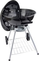Houtskoolbarbecue - Kogelbarbecue 45 x 60 cm - Ronde barbecue op wielen - Zwart - Metaal Barbecue