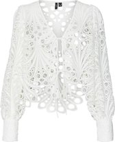 Vero Moda T-shirt Vmnikki Lace Ls V-neck Top Wvn 10308912 Snow White Dames Maat - M