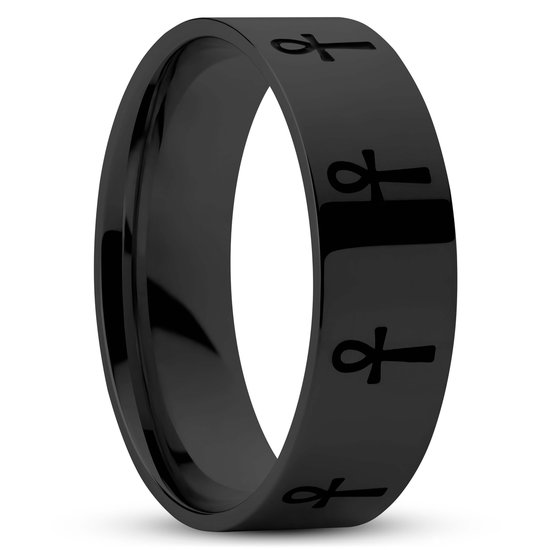 Zwarte Ankh Ring