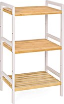 Rootz Shelf - Shelving Unit - Shelving Unit - Bamboo Shelving Unit - Kitchen Shelf - Storage Shelf - Kitchen Rack - Kitchen Shelving Unit - Bamboe - Wit-Natural - 45 x 31,5 x 80 cm (B x D x H)