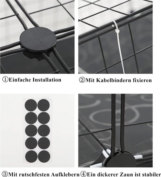 4-laags Kattenkooi Kattenbehuizing Metalen Draadkooi 1371x1041x1754mm P 010395268965