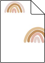 Echantillon ESTAhome papier peint arcs-en-ciel terre cuite, rose tendre et beige - 139253 - 26,5 x 21 cm