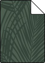 Proefstaal ESTAhome behangpapier palmbladeren donkergroen - 139303 - 26,5 x 21 cm