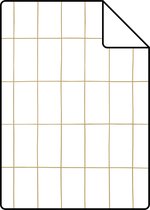 Proefstaal ESTAhome behangpapier kleine tegeltjes wit en goud - 139131 - 26,5 x 21 cm