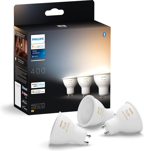 Philips Hue Spot - warm-tot koelwit licht - 3 pack - GU10