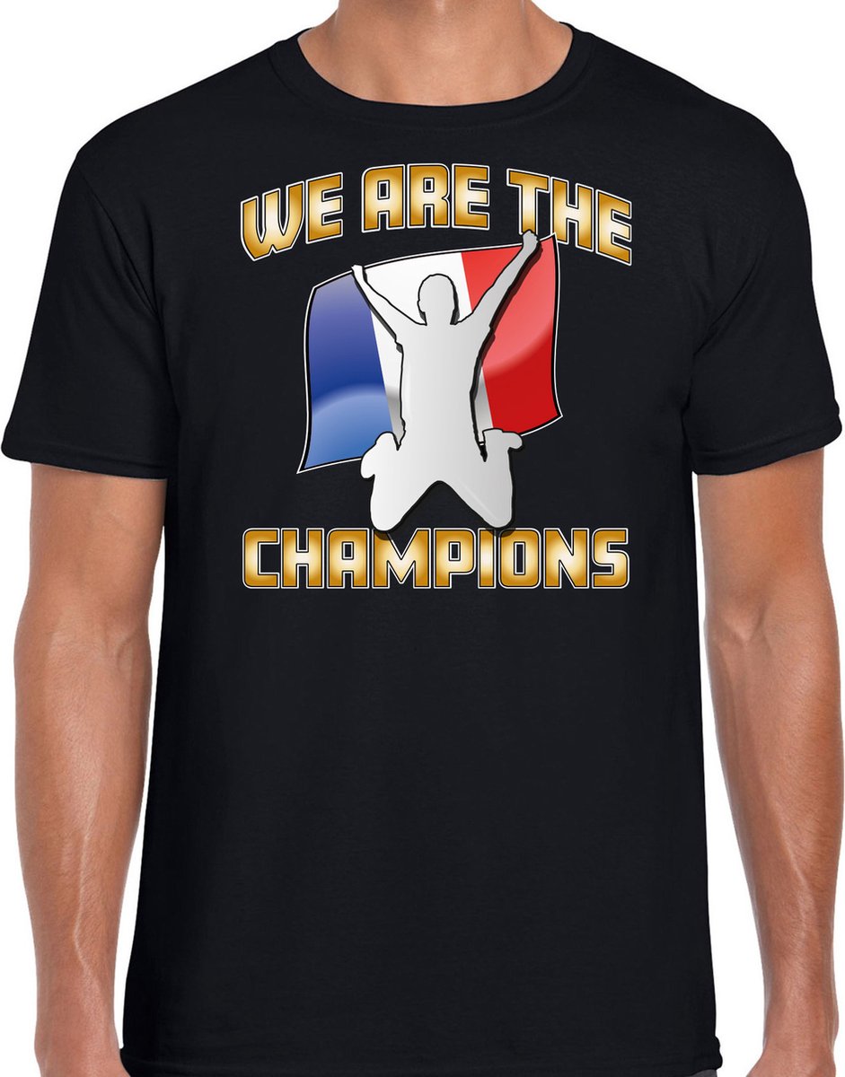 Bellatio Decorations Verkleed shirt voor heren - Frankrijk - zwart - voetbal supporter - themafeest XL