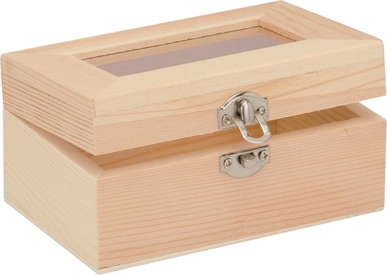 Hohopeti Houten Halloween-kistje – 15 Cm, Zeshoekig, Met Natuurlijke Afwerking, Ideaal Voor Snoep, Sieraden Of Kleine Schatten