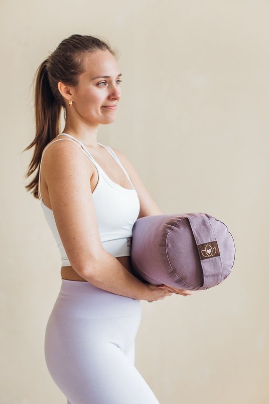 Yoga bolster eco lavendel rond - Lotus van Lotus — afbeelding 4