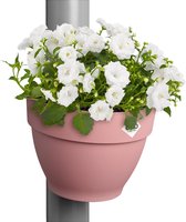 Elho Vibia Campana Regenpijpbakje 40 - Bloempot voor Regenpijp Buiten - 100% Gerecycled Plastic - Ø 21.6 x H 16.3 cm - Poederroze