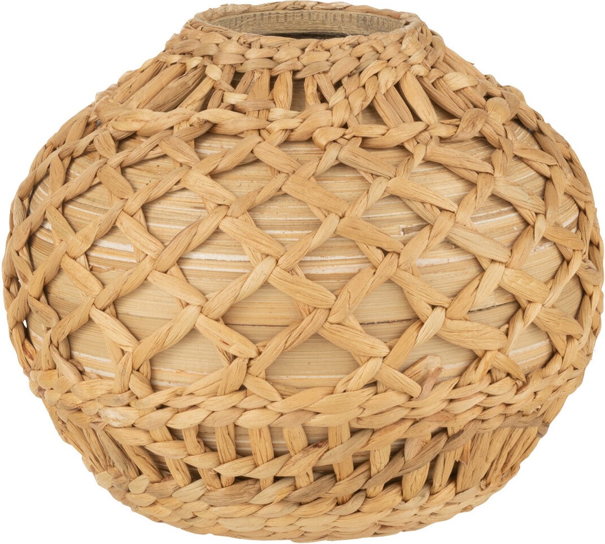 J-Line vaas Rieten - bamboe - naturel - medium - Ø 25.5 cm