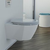 Wc-bril grijs met automatisch mechanisme, toiletdeksel met snelsluiting voor eenvoudige reiniging, Duroplast wc-deksel (max. belasting van de toiletbril 150 kg)