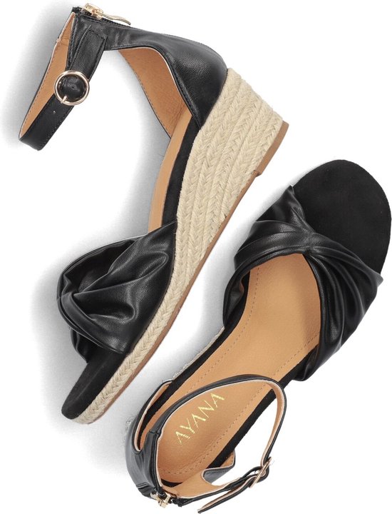 Omoda 0577-5 Espadrilles - Chaussures pour femmes d'été - Femme - Zwart - Taille 36