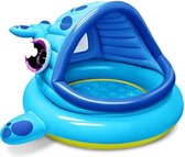 Opblaasbaar Kinderbadje met Zonwering en Walvisdesign, Babyzwembad met Dak