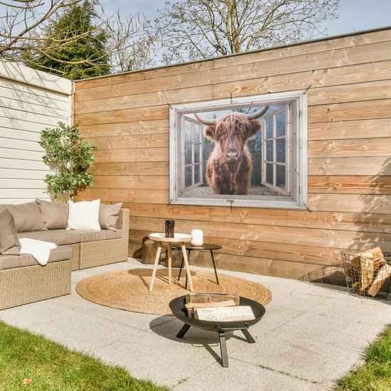 Affiche de jardin Scottish Highlander - Vache - Berg - Transparent - 120x80 cm