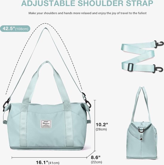 LOVEVOOK Reistas dames sporttas grote handbagage tas weekendtas zwemtas