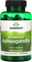 Swanson Health Full Spectrum Ashwagandha 450mg - Winterkers - Vegan Superfoods - 100 Capsules
