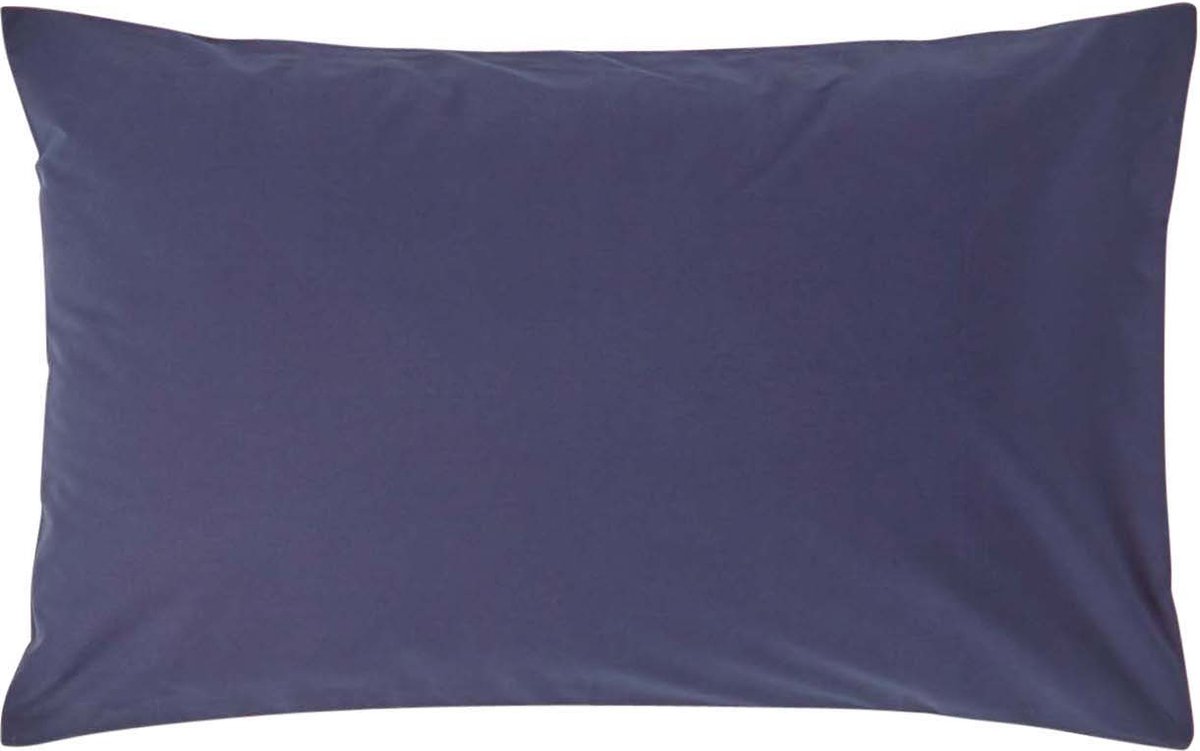 Homescapes Kussensloop 50x75 cm – Marineblauw – 100% Egyptisch Perkal Katoen – 200 TC