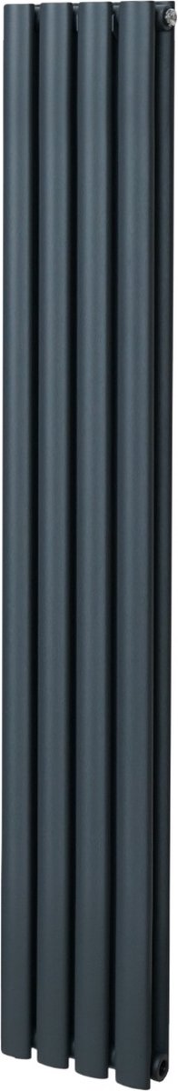 Ovale kolomradiator - grijs - 1600mm x 240mm - 2797 btu warmteafgifte