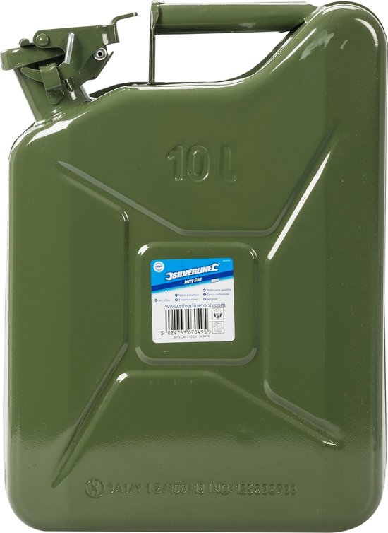 Silverline Metalen jerrycan - lekvrij - 10 liter - duurzame coating ...