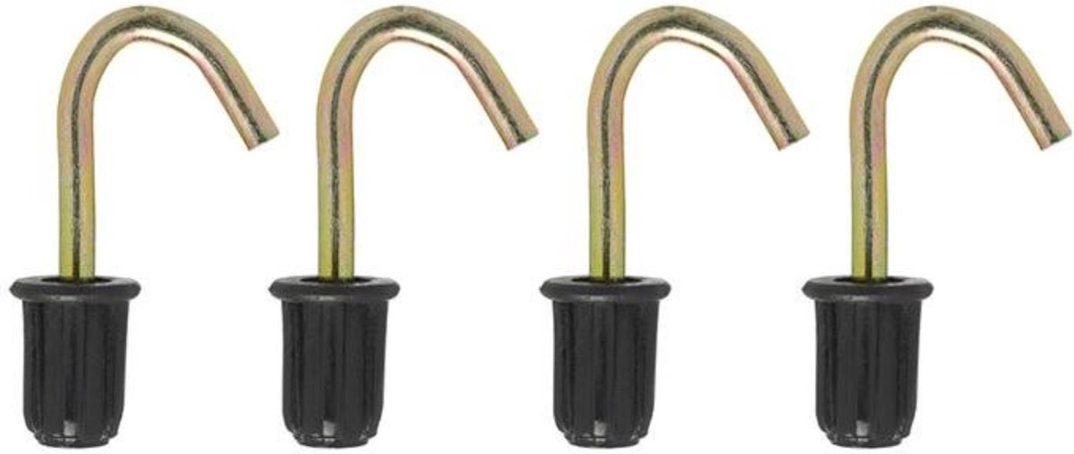 ProPlus Tentdop met ronde haak - metaal - Ø 19 mm - zwart - 4 stuks