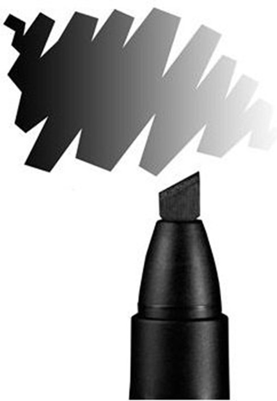 Dichte opname van de punt van een zwarte permanente marker met een dikke zwarte lijn.
