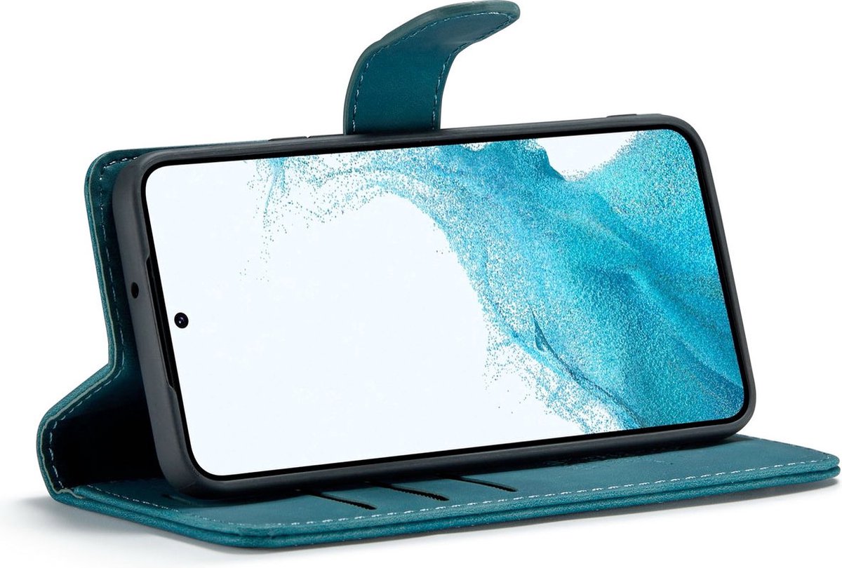 Samsung Galaxy S23 Bookcase hoesje - CaseMe - Effen Groen - Kunstleer