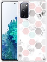 Hoesje Geschikt voor Samsung Galaxy S20 FE Marmer Honeycomb