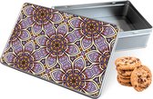 Boîte à biscuits Purple Mandala Rectangle - Boîte de rangement 20x13x5 cm