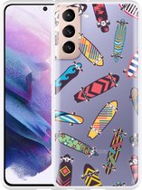 Hoesje Geschikt voor Samsung Galaxy S21 Skateboards