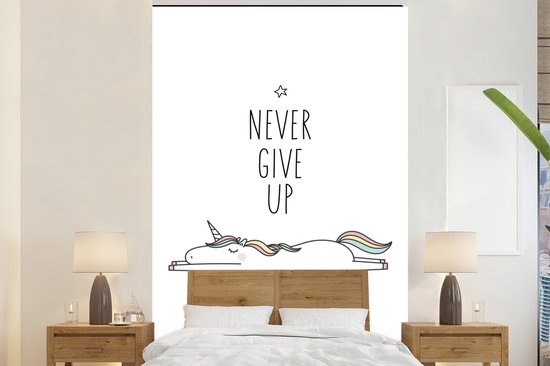 Behang Kinderkamer - Fotobehang Unicorn - Quotes - Roze - I Was Born A Unicorn Meisjes Kind Breedte 450 Cm X Hoogte 300 Cm Kinderbehang