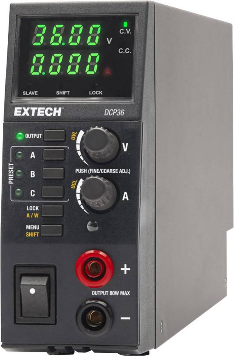 Extech DCP36 Labvoeding, regelbaar 0.5 - 36 V 0 - 5 A 80 W