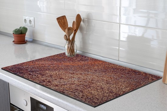 KitchenYeah® Inductie beschermer 77x51 cm - Roest print - Patronen - Abstract - Kookplaataccessoires - Afdekplaat voor kookplaat - Inductiebeschermer - Inductiemat - Inductieplaat mat