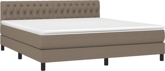 vidaXL-Boxspring-met-matras-en-LED-stof-taupe-180x200-cm