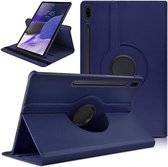 Hoesje Geschikt Voor Samsung Galaxy Tab S8 Ultra hoes Draaibare Book Case Cover Donker Blauw - Hoesje Geschikt Voor Samsung Galaxy Tab S8 Ultra hoesje 14.6 2022
